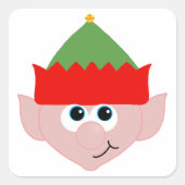 KerstElf Vierkante Sticker (Voorkant)