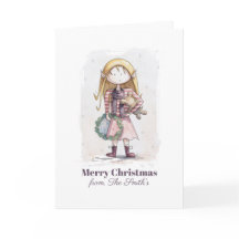 Kerstelf Watercolor Kerstkaart met Fantasie