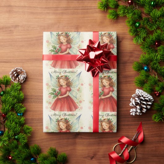 Kerstelf Watercolor Kunst Cadeaupapier (Feestdagen Geschenken)