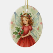Kerstelf Watercolor Kunst Keramisch Ornament (Rechts)