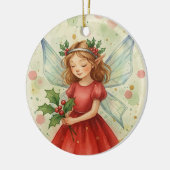 Kerstelf Watercolor Kunst Keramisch Ornament (Links)