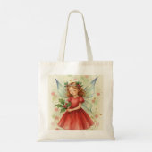 Kerstelf Watercolor Kunst Tote Bag (Achterkant)