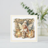 Kerstelf – Whimsische Winter Vakantiekaart (Staand voorkant)