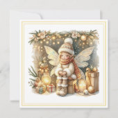 Kerstelf – Whimsische Winter Vakantiekaart (Voorkant)