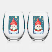 KerstElf Wijnglas Zonder Voet (Links)