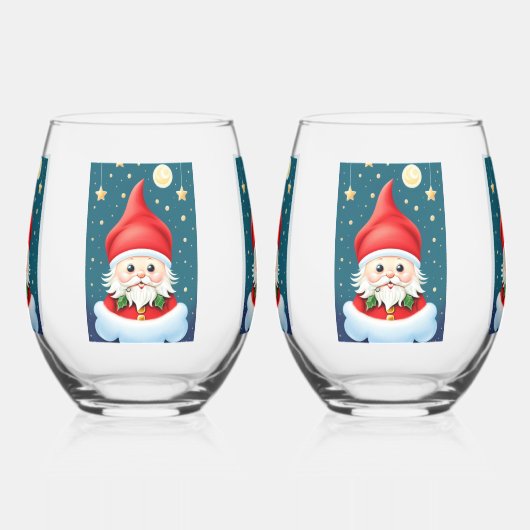 KerstElf Wijnglas Zonder Voet (Links)