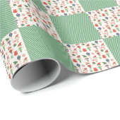 Kerstelfen en groene strepen cadeaupapier (Rol Hoek)