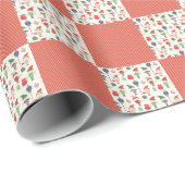 Kerstelfen Met Rode Strepen Cadeaupapier (Rol Hoek)