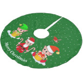 Kerstelfen op groen kerstboom rok (Gekanteld)