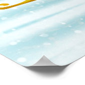 Kerstelfen op slee met cadeaus poster (Hoek)
