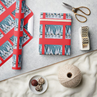 Kerstelfjes in de sneeuw Kerstmis  Cadeaupapier