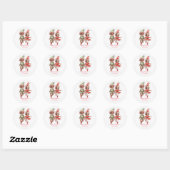 Kerstelfjes koppel ronde sticker (Vel)