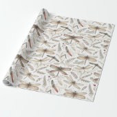 Kerstelfjes Libellen Cadeaupapier (Uitgerold)