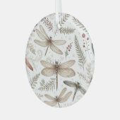 Kerstelfjes Libellen Glas Ornament (Voorkant links)