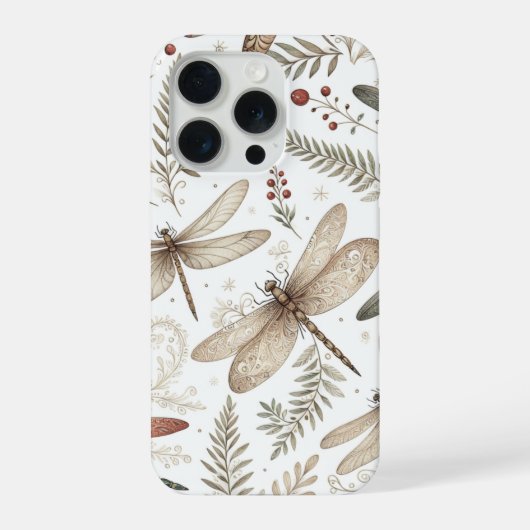 Kerstelfjes Libellen iPhone Hoesje (Achterkant)