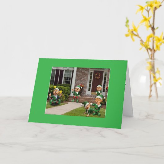 "KERSTELFJES MET KERSTWENSEN" KAART (Gele Bloem)