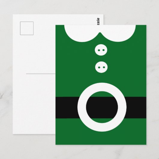 Kerstelfkostuum - Schoon kerstgrafisch ontwerp Briefkaart (Voorkant / Achterkant)