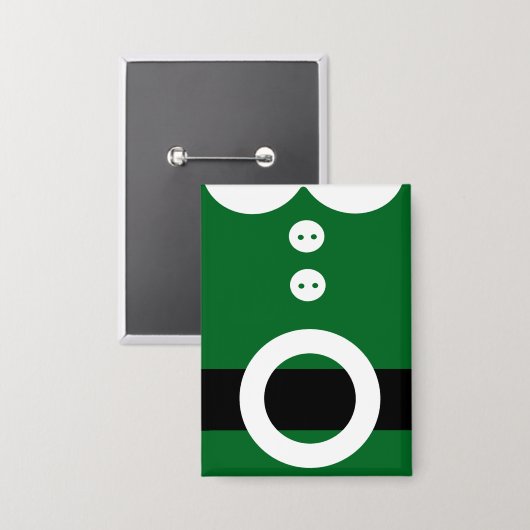 Kerstelfkostuum - Schoon kerstgrafisch ontwerp Button (Voorkant / Achterkant)