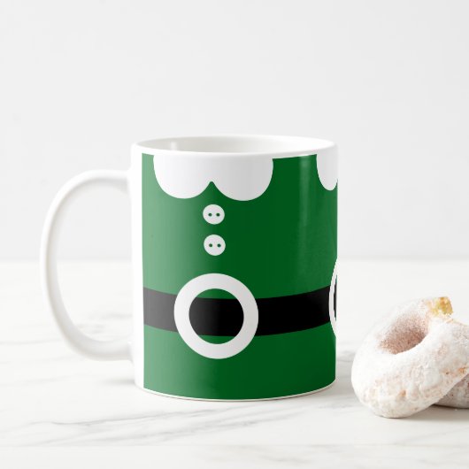 Kerstelfkostuum - Schoon kerstgrafisch ontwerp Koffiemok (Met donut)