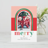Kerstelijke Arch Kerst Foto Kaart (Staand voorkant)