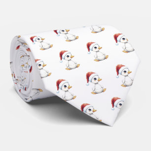 Kerstelijke baby gans met kerstmuts stropdas