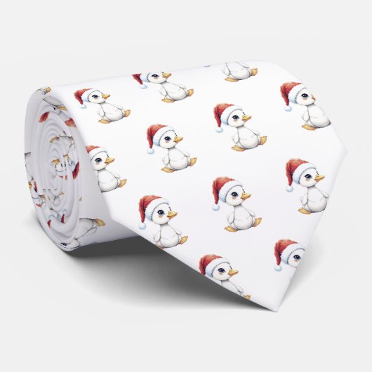 Kerstelijke baby gans met kerstmuts stropdas (Opgerold)