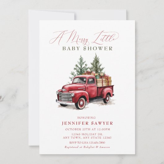 Kerstelijke baby shower kaart (Voorkant)