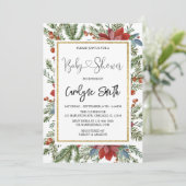 Kerstelijke babyshower uitnodiging (Staand voorkant)