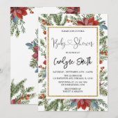 Kerstelijke babyshower uitnodiging (Voorkant / Achterkant)