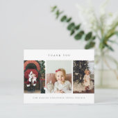 Kerstelijke bedank foto postkaart (Staand voorkant)