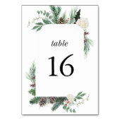 Kerstelijke Bloemstuk Den Modern Elegante Tafel Nu Kaart (Achterkant)