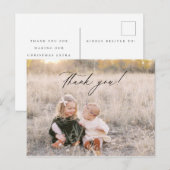 Kerstelijke dank je wel fotokaart briefkaart (Voorkant / Achterkant)