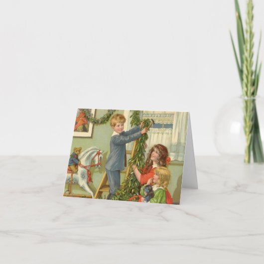 Kerstelijke dank je wel uit het verleden bedankkaart (Voorkant)