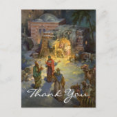 Kerstelijke Dankbetuiging in Vintage Stijl Briefkaart (Voorkant)