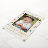 Kerstelijke en heldere kerstdennen sterren aangepa folie feestdagenkaart (Gedraaid)