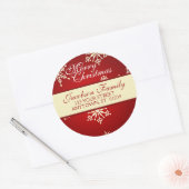 Kerstelijke familieadres ronde sticker (Envelop)