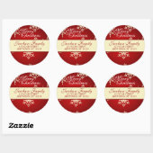 Kerstelijke familieadres ronde sticker (Vel)