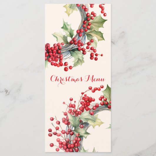 Kerstelijke feestelijke kerstdinermenu  menu (Achterkant)