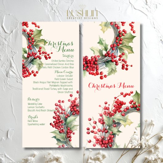 Kerstelijke Feestelijke Kerstmaaltijd Feest  Menu