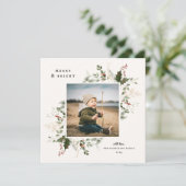 Kerstelijke Foto met Platte Bladgroenten Kerstkaar Feestdagenkaart (Staand voorkant)