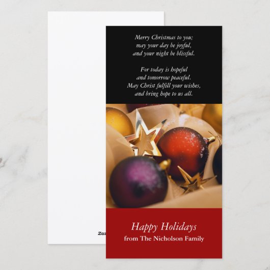Kerstelijke Fotokaart Feestdagenkaart (Voorkant / Achterkant)