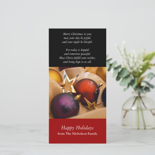 Kerstelijke Fotokaart Feestdagenkaart (Staand voorkant)