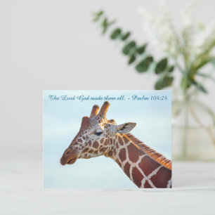 Kerstelijke Giraffe Ansichtkaart Briefkaart