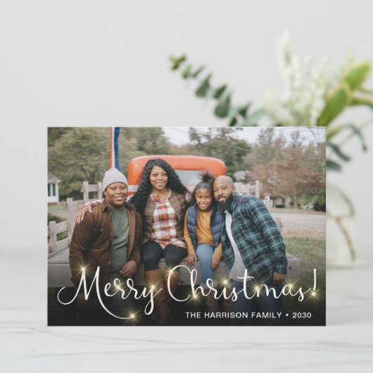 Kerstelijke glans foto kerstkaart (Staand voorkant)