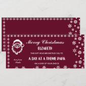Kerstelijke groene kerstcadeaubon (Voorkant / Achterkant)