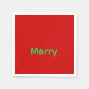 Kerstelijke Groene Naam op Rood Servet