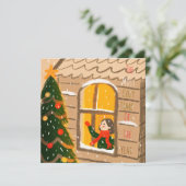 Kerstelijke groet  kaart (Staand voorkant)