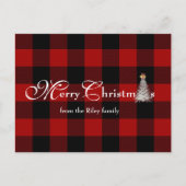 Kerstelijke groet op buffelruit feestdagenkaart (Voorkant)