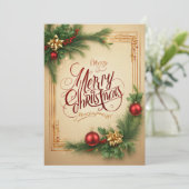 Kerstelijke groetkaart feestdagenkaart (Staand voorkant)