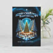 Kerstelijke groetkaart, platte kerstkaart (Staand voorkant)